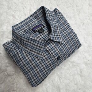 PATAGONIA Shirt Mens Small 100% Organic Cotton Long Sleeve Button Down Utility